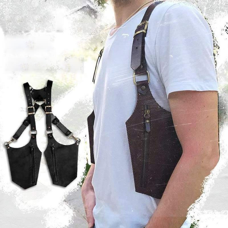 Anti-theft Underarm Shoulder Bag PU Leather Double Shoulder Armpit Bag Wallet