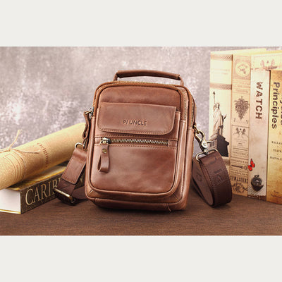 <Shipped within 24 hours> Men Business Portable Leather Crossbody Bag