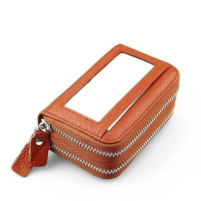 11 Card Slots RFID Genuine Leather Card Holder Purse