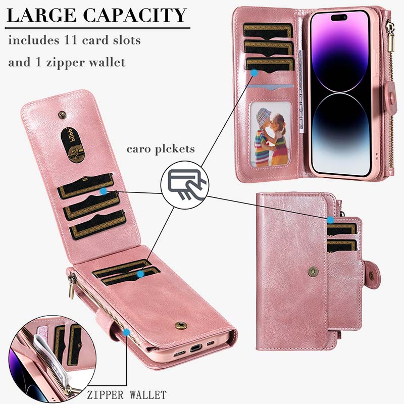 2 In 1 Phone Case For Iphone Multiple Slot Wallet