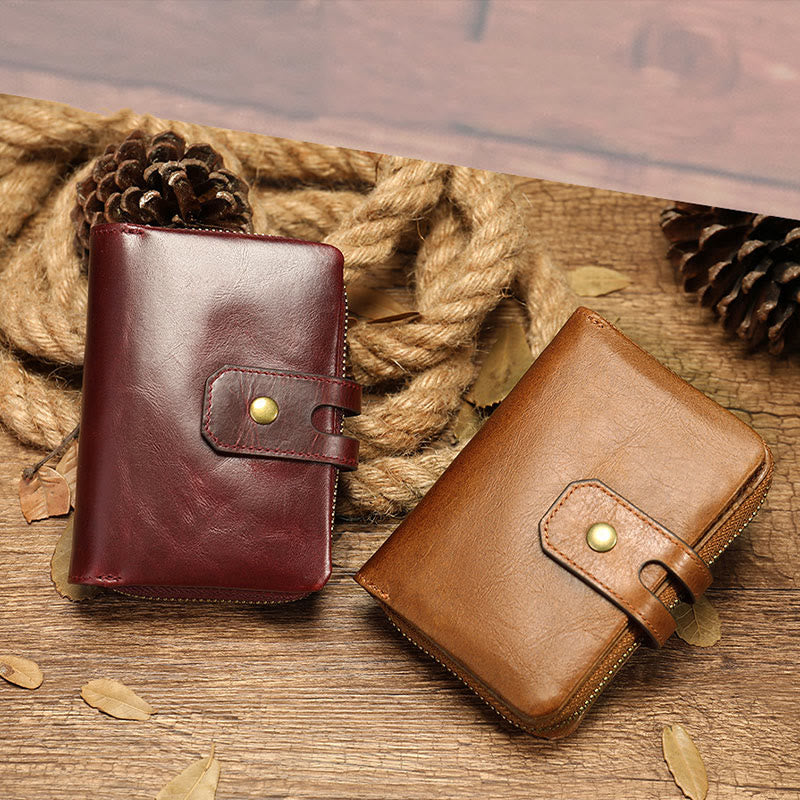 Wallet For Daily Shopping Short Soft Leather Change Purse