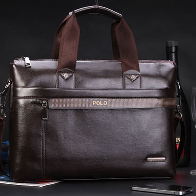 Mens Business Briefcase Laptop Shoulder Bag Leather Messenger Bag