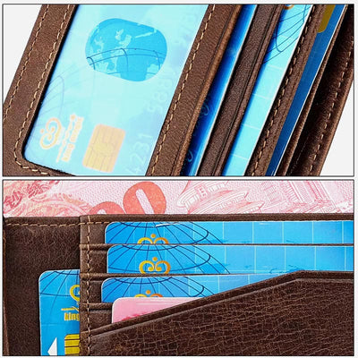 Genuine Leather Airtag Wallet Multiple Slots RFID Blocking Card Holder Purse