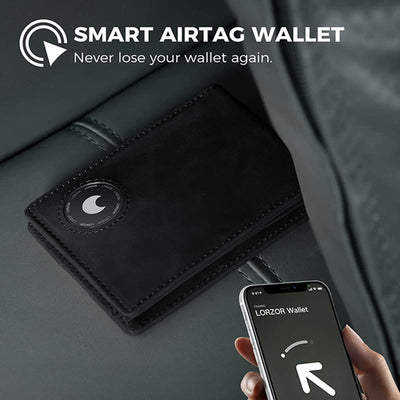 Airtag Bifold Wallet Ultra Thin Leather Money Clip