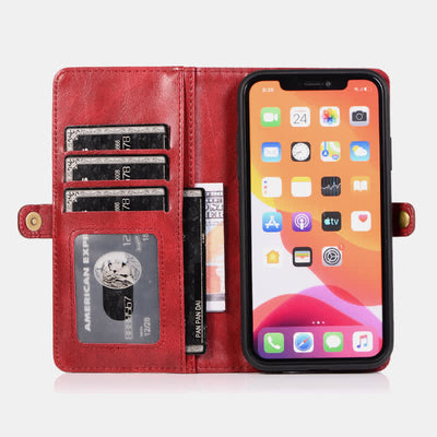 Multifunctional Leather Detachable Wallet Magnetic Phone Case for iPhone16/15/14/13