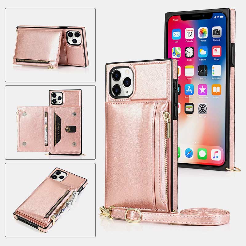 2-IN-1 Phone Case Wallet for iPhone/Samsung with Coin Purse Crossbody Strap