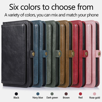 Multifunctional Leather Detachable Wallet Magnetic Phone Case for iPhone16/15/14/13