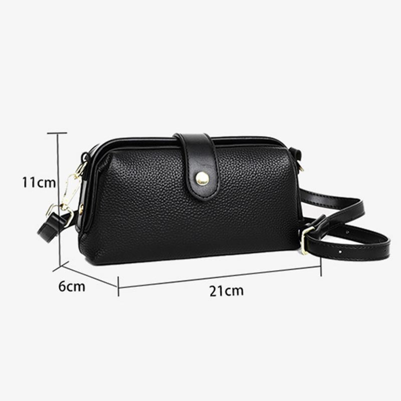 Horizontal Crossbody Bag Genuine Leather Elegant Purse For Commuter