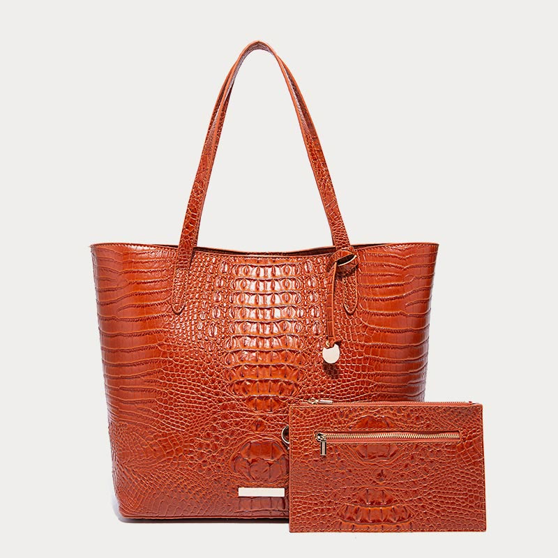 Tote For Women Daily Retro Crocodile Pattern Bag Set