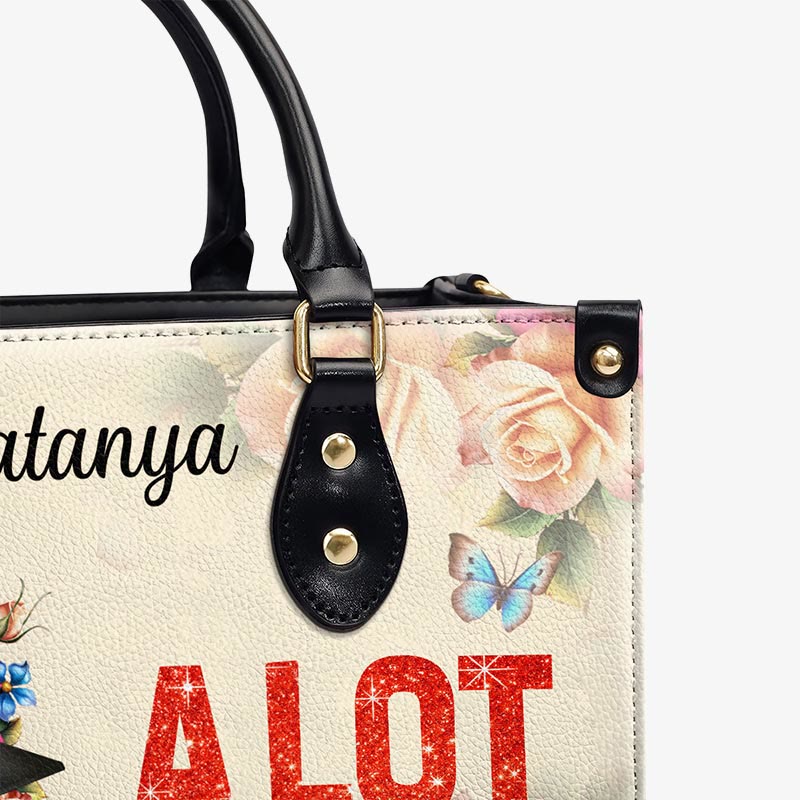 Custom Name Vegan Leather Tote Handbag Graduation Gift for Women