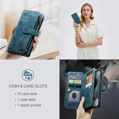 Retro Leather Phone Bag Wallet for iPhone Samsung with Coin Pocket