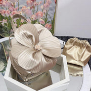 Petal Flower Handbag For Party Solid Color Evening Bag