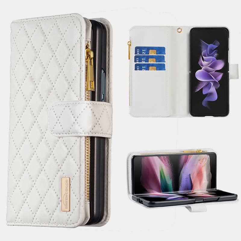 Unisex Luxury Leather Wallet Case Fits for Samsung Galaxy Z Fold 3 4 5 6