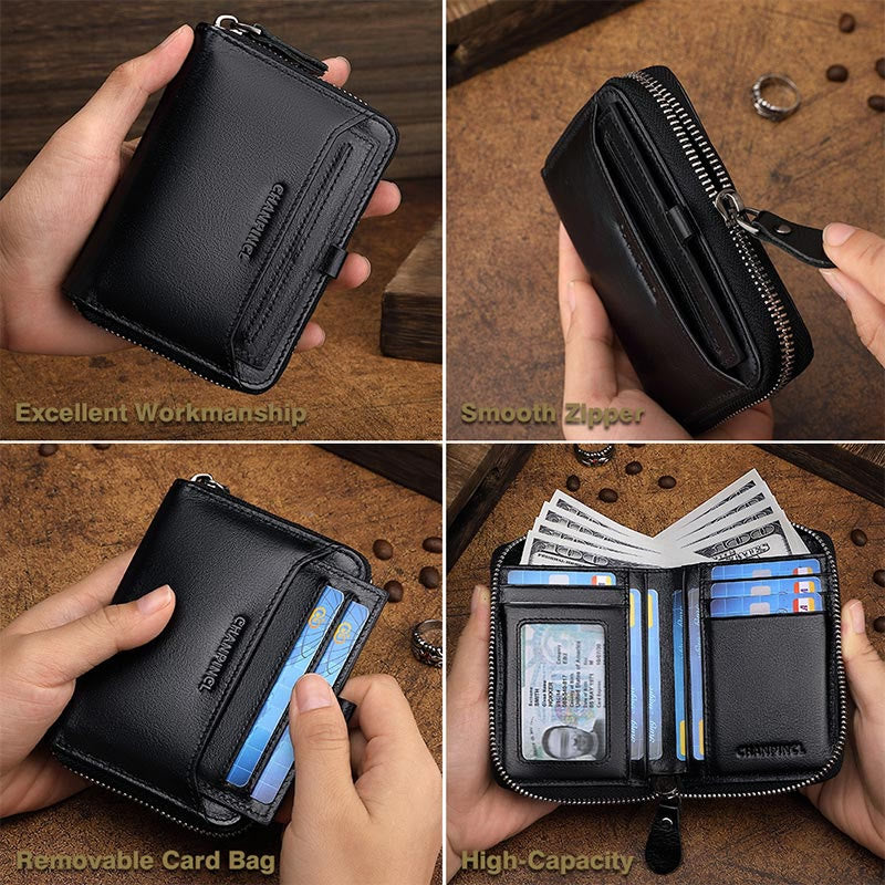 Wallet For Men Multiple Slots Vertical RFID Shopping Purse