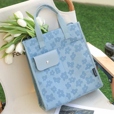 Floral Crossbody Tote For Office Cute Nylon Shoulder Purse