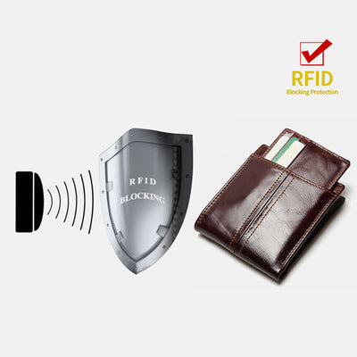 Real Leather RFID Wallet With Removable Card Case