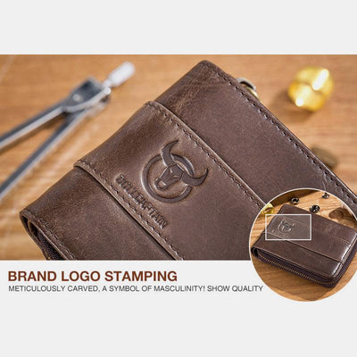 RFID Antimagnetic Vintage Genuine Leather Wallet