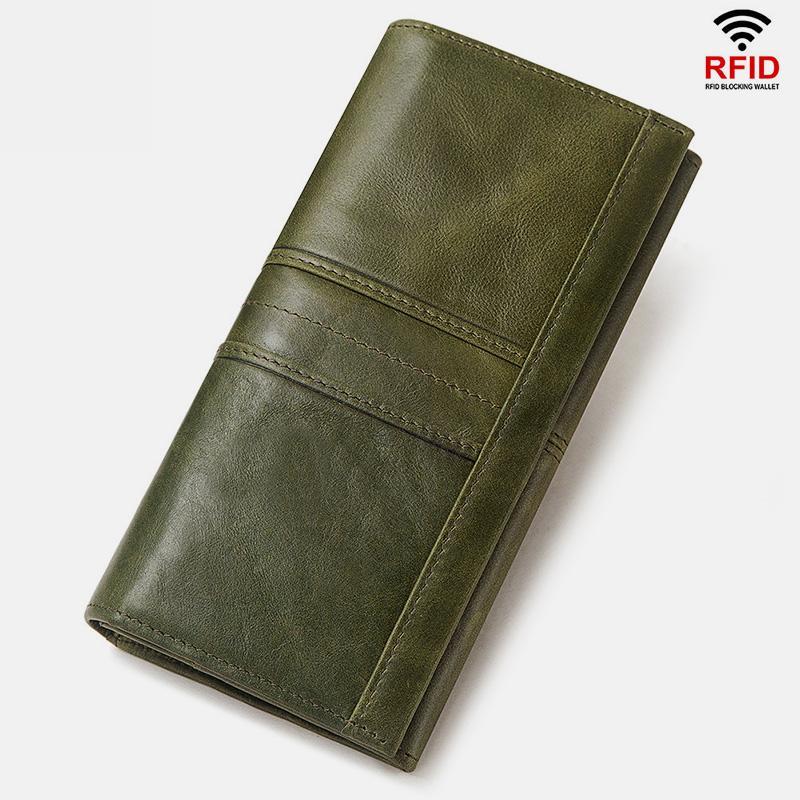 RFID Blocking Anti-theft Genuine Leather Wallet