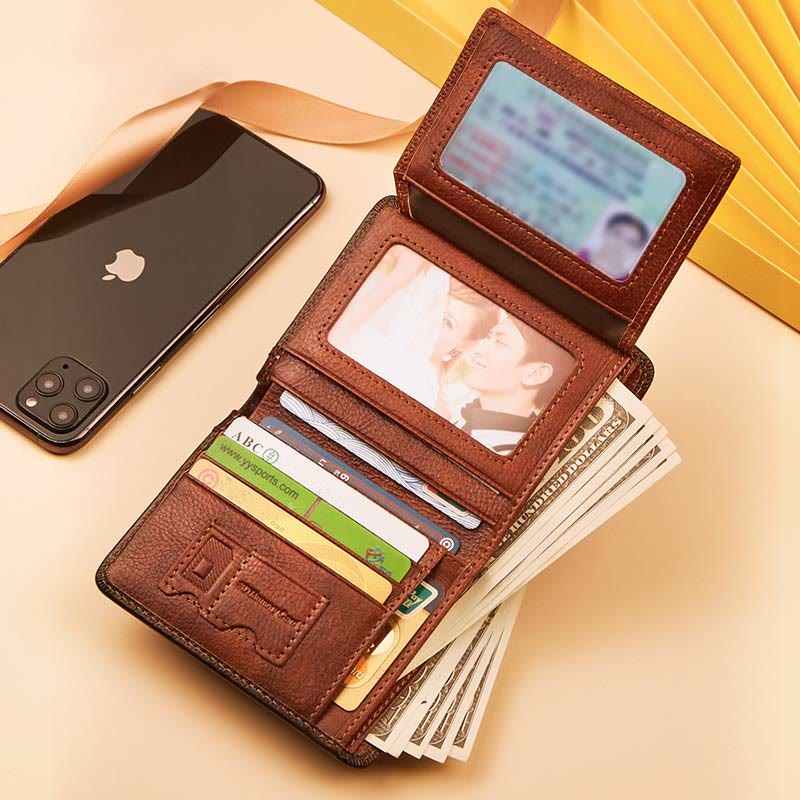 Genuine Leather RFID Anti-theft Vintage Wallet