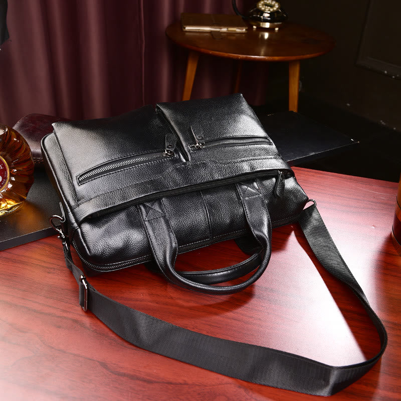 <Shipped within 24 hours> Men Genuine Leather Laptop Bag Briefcase