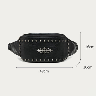 Waist Bag For Women Men Skull Decor Large Waist Bag