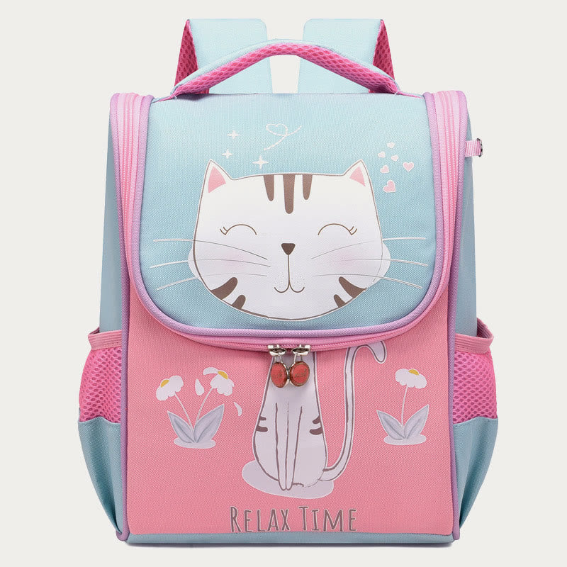 Cartoon Backpack For Kids Animal Printing Spine Protect Schoolbag