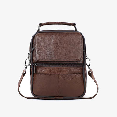 Small Genuine Leather Crossbody Shoulder Bag Messnger Pack for Men