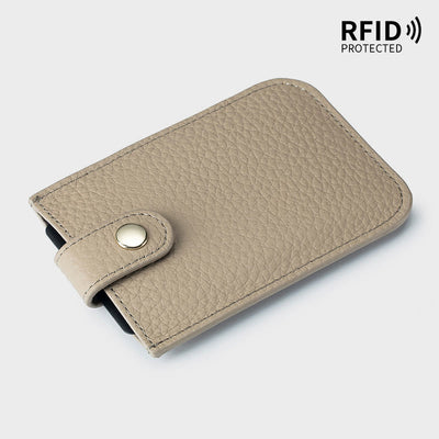 Pull-Out Card Hodler RFID Blocking Genuine Leather Short Purse Wallet