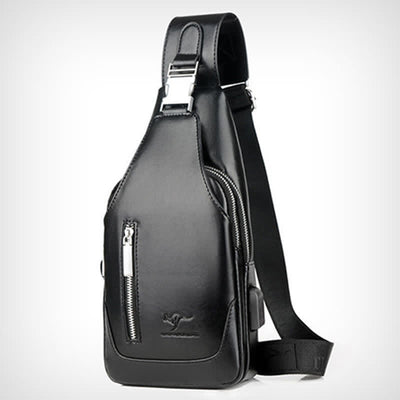 <Shipped within 24 hours> Anti-theft Double Compartment PU Leather Sling Bag