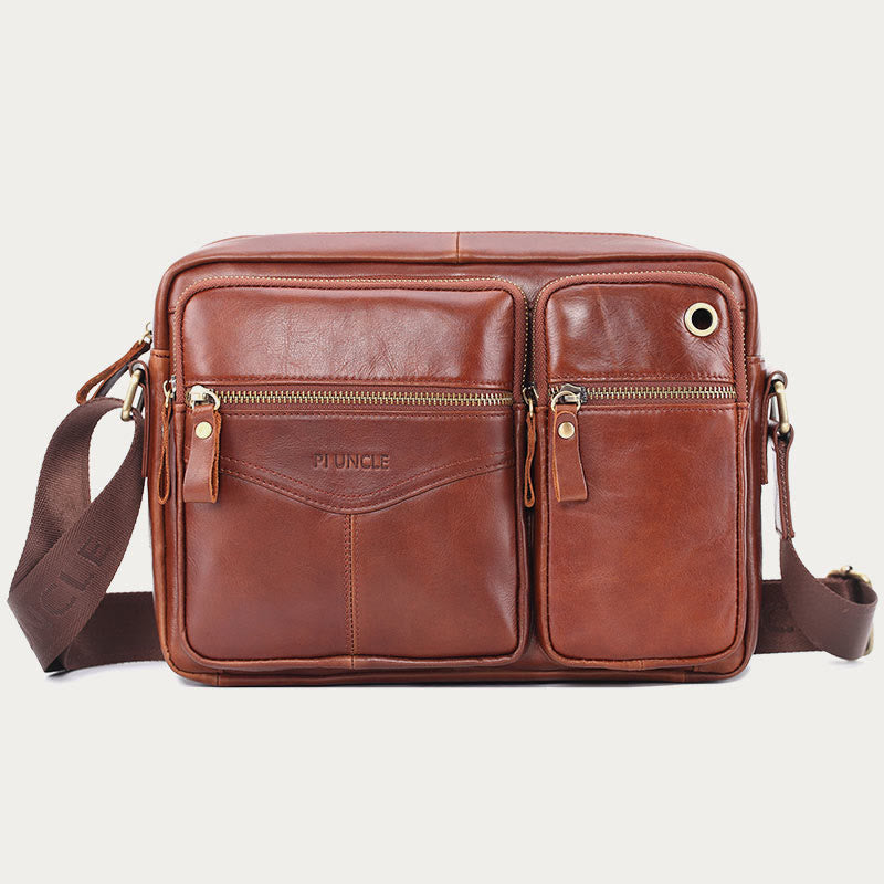 Messenger Bag For Men Business Solid Color Roomy Crossbody Bag