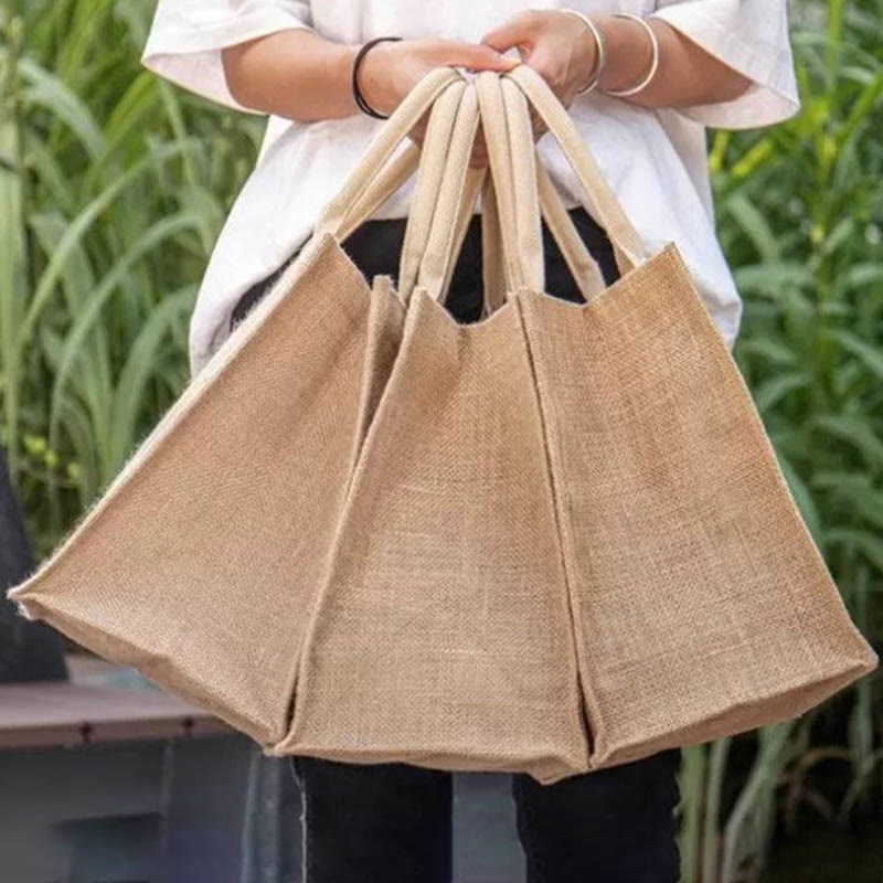 Floral Print Burlap Tote Bags Gift for Daughter-In-Law Large Travel Shopping Shoulder Bag