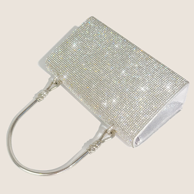 Evening Bag For Women Glitter Diamond Leather Lightweight Wrist Bag