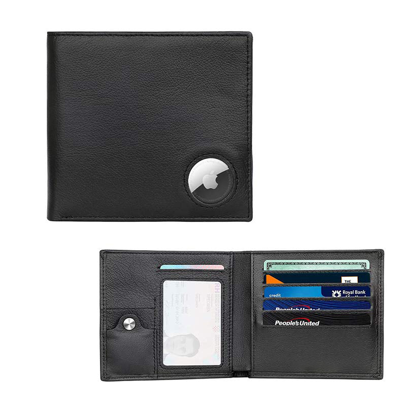 <Shipped within 24 hours> Real Leather Airtag Bifold Front Pocket Wallet