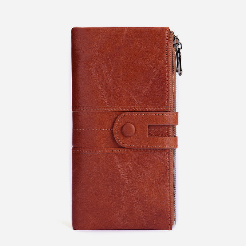 Genuine Leather RFID Long Wallet for Women