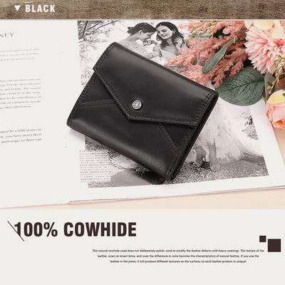 RFID Wallet For Women Envelope Style Genuine Leather Shopping Purse