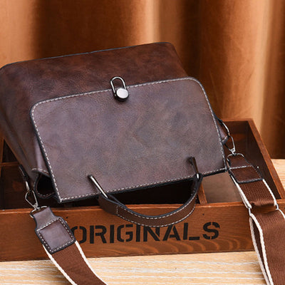 Double Strap Handbag Retro Minimalist Cross Body Bag For Women