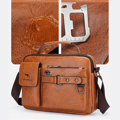 Classic Messenger Bag For Men Business Leather Crossbody Satchel Purse