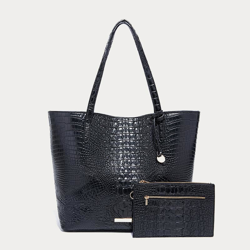 Tote For Women Daily Retro Crocodile Pattern Bag Set