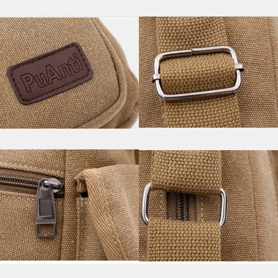 <Shipped within 24 hours> Canvas Multi-Pocket Crossbody Bag