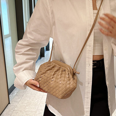 Crossbody Bag For Women Soft Knitted Buckle Design Daily Purse