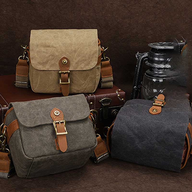 Vintage Waterproof Canvas Shoulder Camera Bag