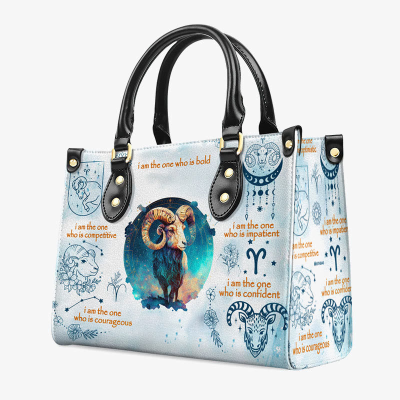 Zodiac Signs Handbag for Women Personalized Vegan Leather Tote