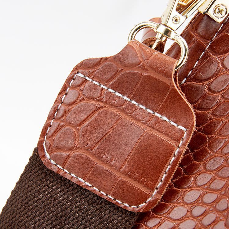 <Shipped within 24 hours> Crocodile Print Leather Shoulder Bucket Bag