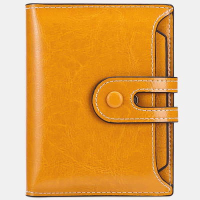 Women's Genuine Leather Bifold RFID Blocking Compact Wallet