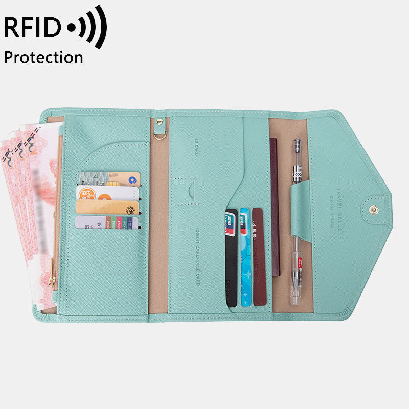 RFID Passport Holder For Travel Ultra Thin Multifunctional Document Bag