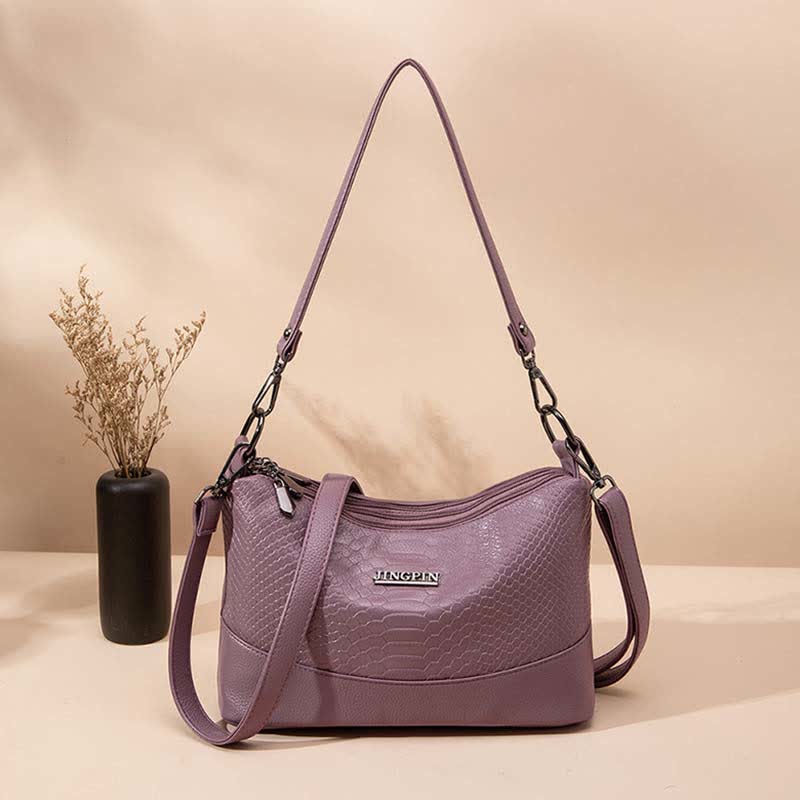 <Shipped within 24 hours> Triple Compartment Crossbody Bag Vegan Leather Bucket Bag