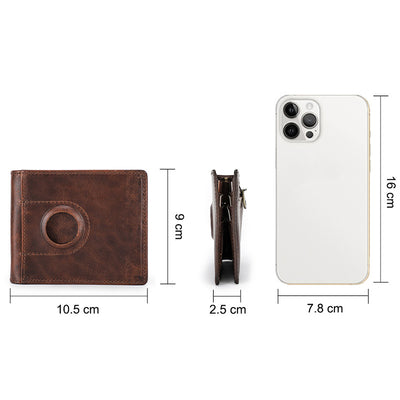 Multi Slot Leather Airtag Wallet