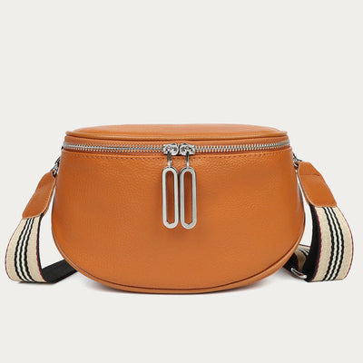 Crossbody Bag For Women Genuine Leather Double Zippers Daily Bag