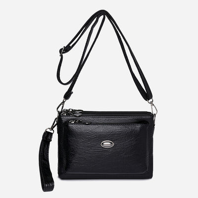 Plain Color Crossbody Bag For Women Vegan Leather Office Purse