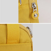 Triple Compartment Zip Small Crossbody Bag Nylon Shoulder Purses Handbag